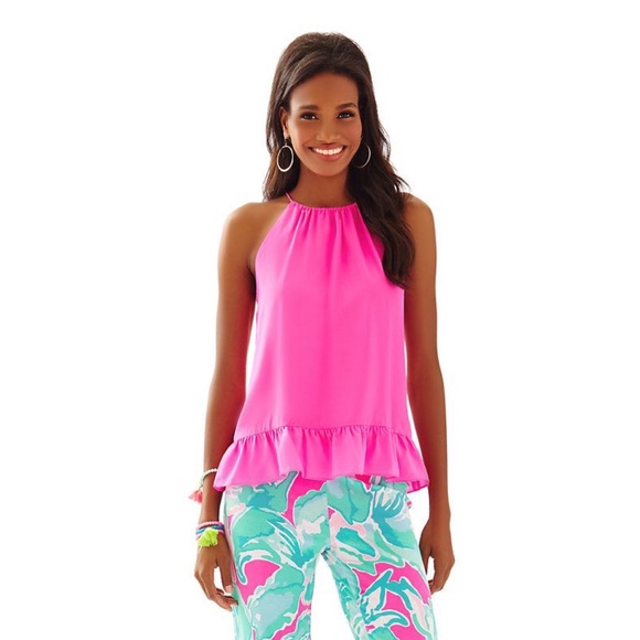 Lilly Pulitzer Tops - Lilly Pulitzer Millie Top in Tropical Pink